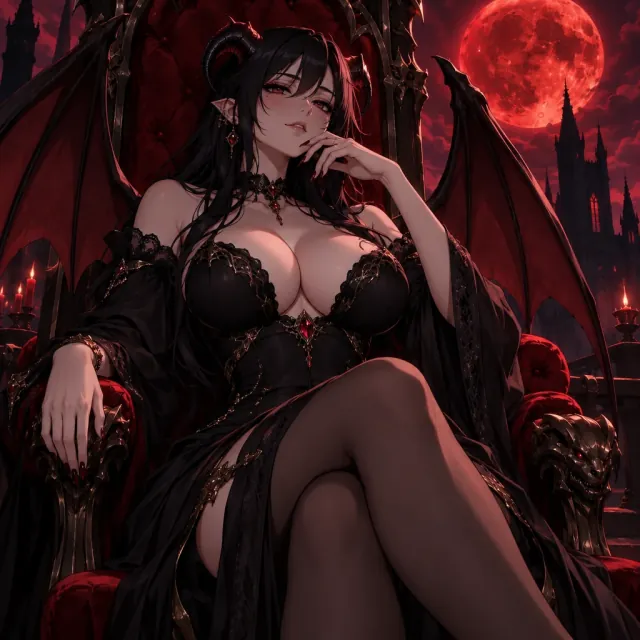 Blood-moon demon queen