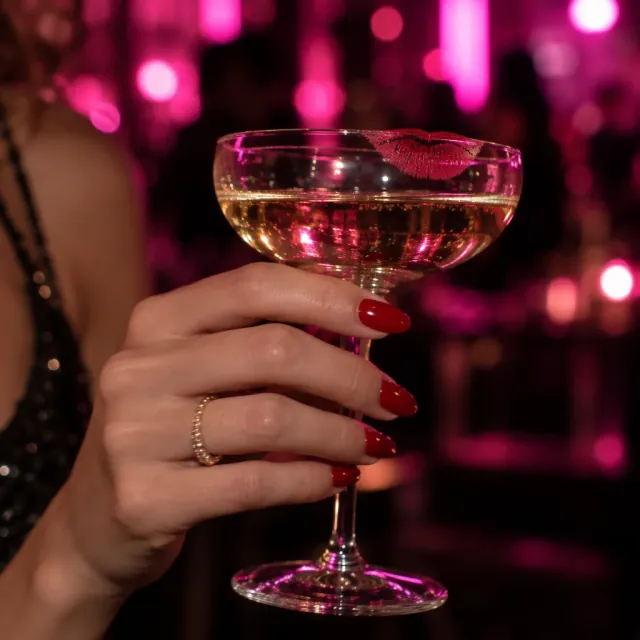 Lipstick on the glass
