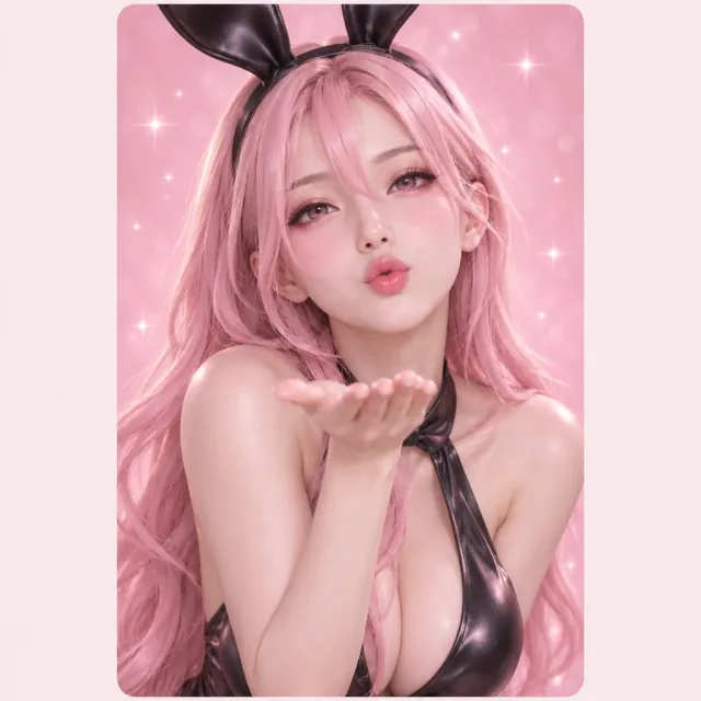 Blown-kiss photocard